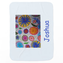 Modern Floral Personalized Baby Blanket