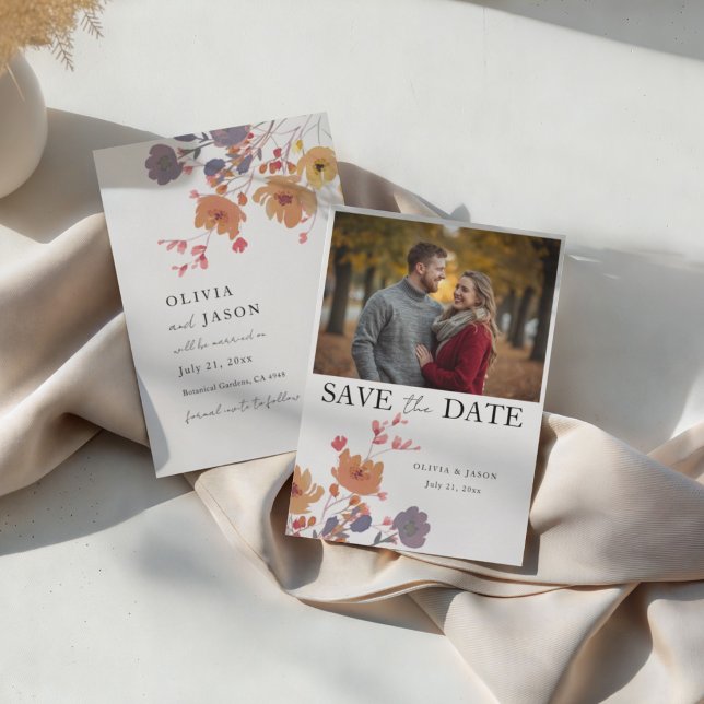 Modern Floral & Photo Save the Date Wedding (Creator Uploaded)
