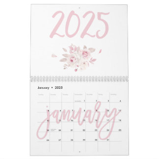 Modern Floral Pink Calendar 2025