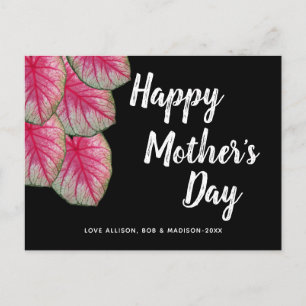 Modern Floral Pink Happy Mother's Day Postcard