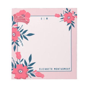 Modern Floral Pink Mother's Day Gift Personalized Notepad
