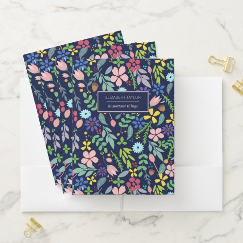 Modern Floral Pocket Folder