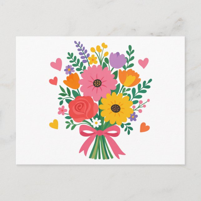 Modern Floral  Postcard (Front)