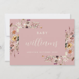 Modern Floral Pregnancy Announcement Card