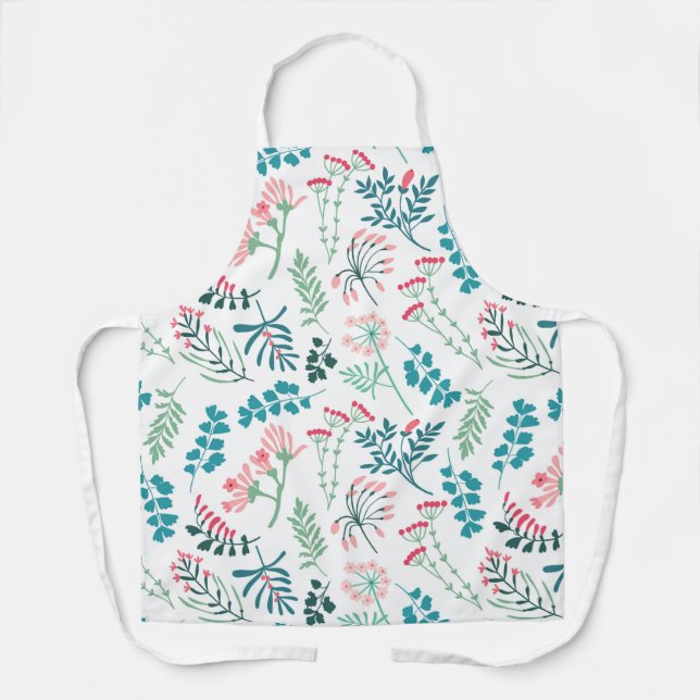 Modern Floral Print Apron (Front)