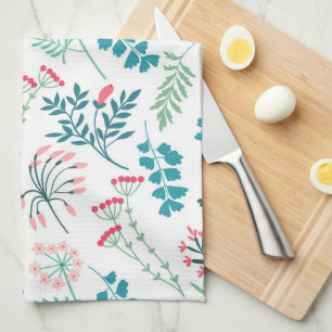 Modern Floral Print Kitchen Towel