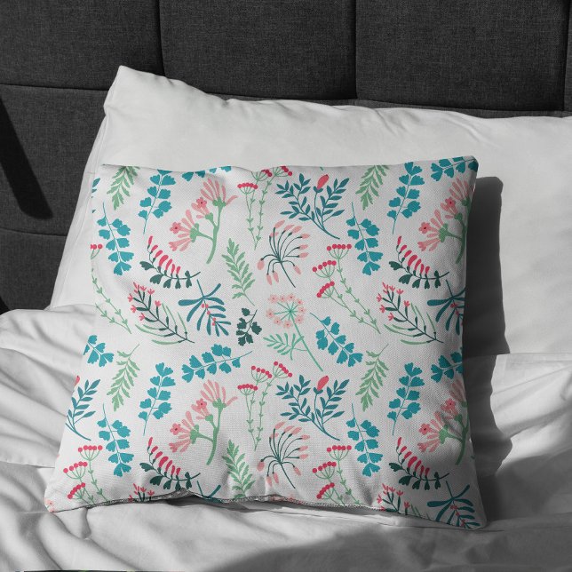 Modern Floral Print Throw Pillow (Modern Floral Print Pillow)