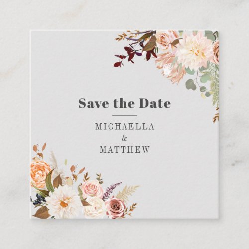 Modern Floral QR Code Save the Date Announcement