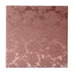Modern Floral Rose Gold Pink Pattern Ceramic Tile<br><div class="desc">Elegant floral rose gold pink printed pattern ceramic bathroom wall tile. Contemporary, modern, decorative design. Chic, trendy, classy, stylish, beautiful succulent metallic. Image copyright Marg Seregelyi Photography.</div>