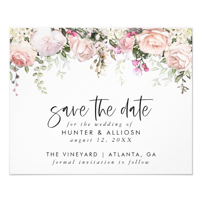 Modern Floral Save The  Save The Date | Budget Fly Flyer (Front)