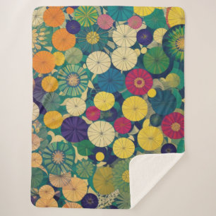 Modern Floral Sherpa Blanket