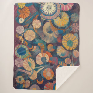 Modern Floral Sherpa Blanket