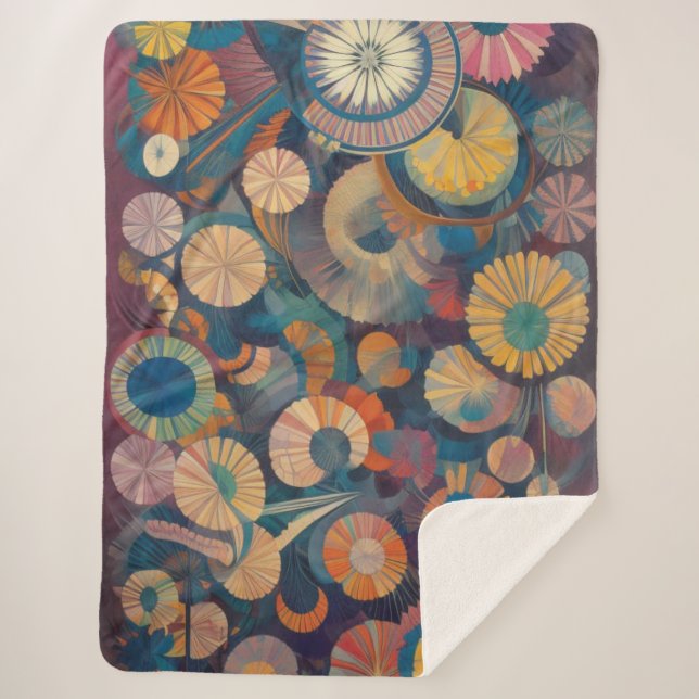 Modern Floral Sherpa Blanket (Front)
