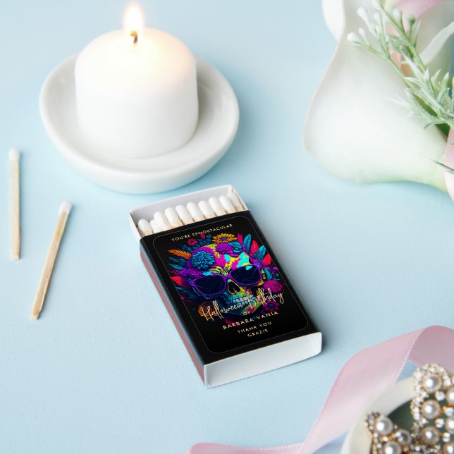 Modern FLORAL SKULL Halloween  Matchboxes (Insitu)