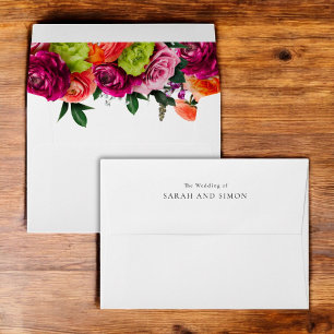 Modern floral stylish wedding  envelope