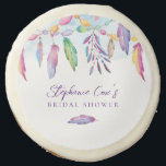 Modern Floral  Sugar Cookie<br><div class="desc">They are designed in a boho style and showcase pastel rainbow feathers on a captivating blue watercolor background. These cookies blend vibrant colors and a serene aesthetic,  making them a perfect way to personalize your items or party decor.</div>