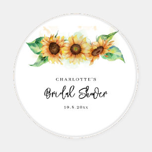 Modern Floral Sunflower Bridal Shower Coaster Set