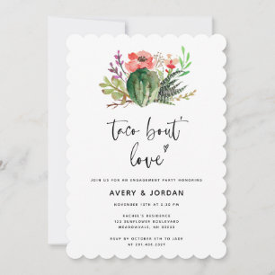Modern Floral Taco Bout Love Engagement Party Invitation