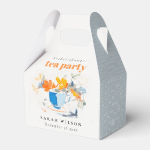 Modern Floral Tea Cup Bridal Shower Tea Party Favor Boxes
