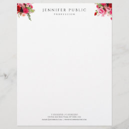 Modern Floral Template Elegant Simple Professional Letterhead