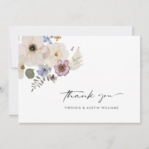 Modern Floral Thank You Card