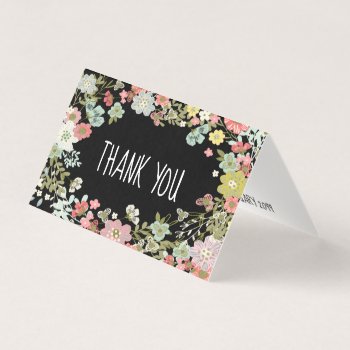 Modern Floral  Thank You Wedding Tent Cards by Pip_Gerard at Zazzle