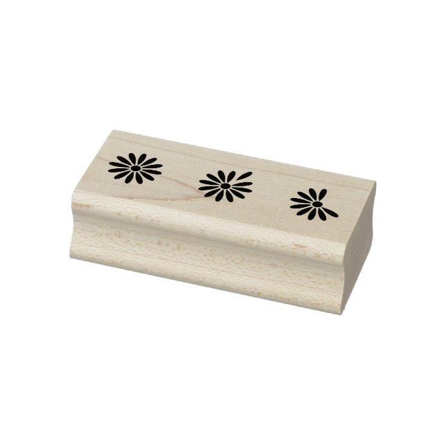 Modern Floral Three Daisies | Motif Rubber Stamp (Stamp)