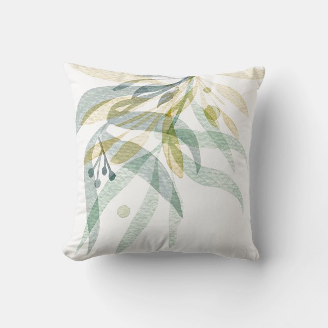 Modern Floral Throw Pillow (Front)