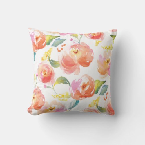 Modern Floral Throw Pillow