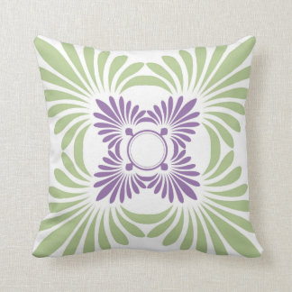 Modern Floral Throw Pillows:Purple Green Pillow