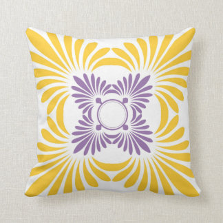 Modern Floral Throw Pillows:Purple Yellow Pillow