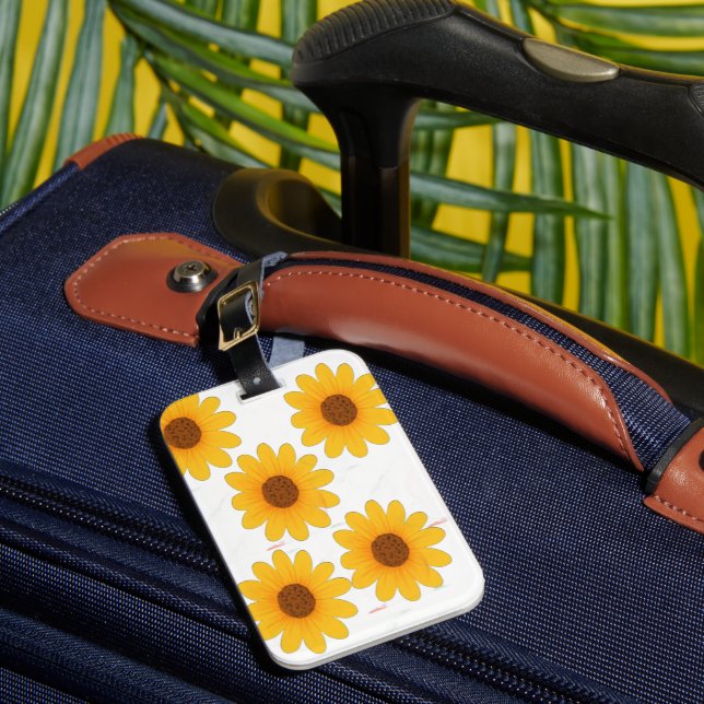 Modern Floral Travel Accessory Luggage Tag (Front Insitu 1)