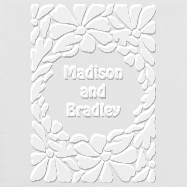 Modern Floral Trendy Wedding Personalized Embosser (Design)
