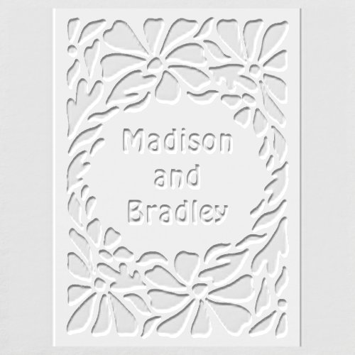 Modern Floral Trendy Wedding Personalized Embosser