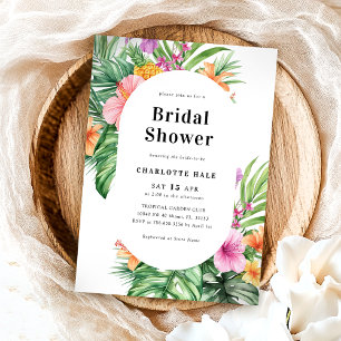Modern Floral Tropical Bridal Shower Invitation