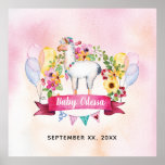 Modern Floral Watercolor Baby Shower Sign at Zazzle