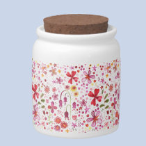 Modern Floral Watercolor Candy Jar