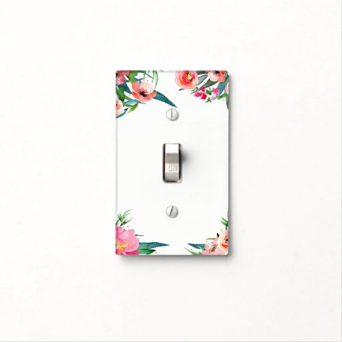 Modern Floral Watercolor Elegant Summer Tropics Light Switch Cover