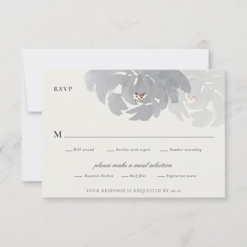 Modern Floral Watercolor Elegant Wedding RSVP Card