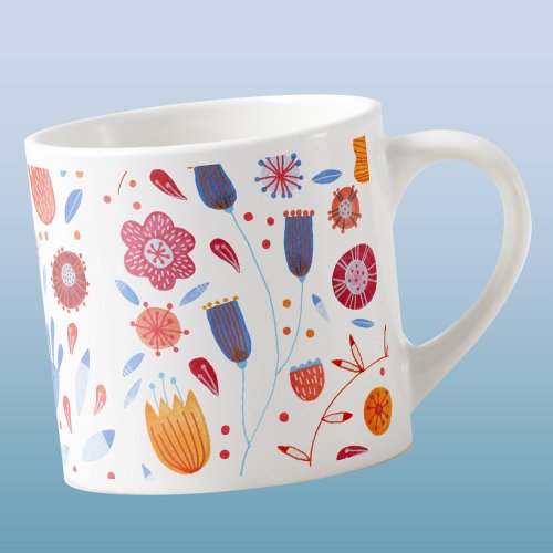 Modern Floral Watercolor Espresso Cup
