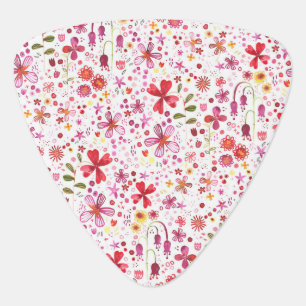 Modern Floral Watercolor Guitar Pick