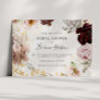Modern Floral Watercolor Horizontal Bridal Shower  Invitation