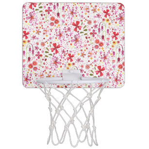 Modern Floral Watercolor Mini Basketball Hoop