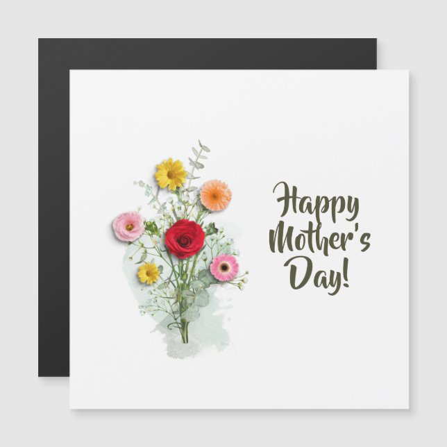 Modern Floral Watercolor Mothers Day Personalized (Front/Back)