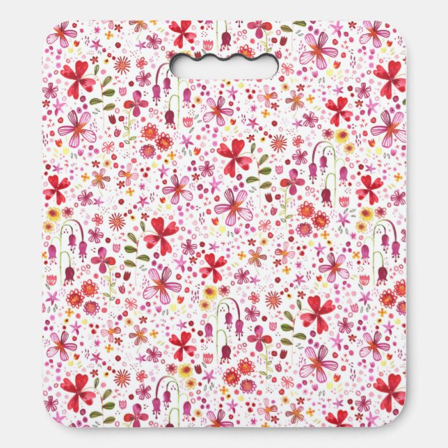 Modern Floral Watercolor Seat Cushion (Front Vertical)