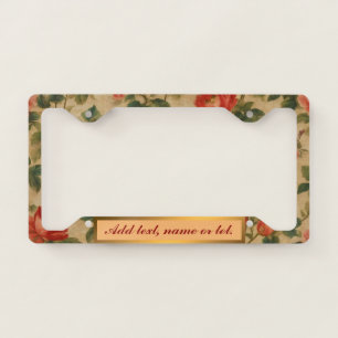 Modern Floral Watercolor Vintage Collection License Plate Frame
