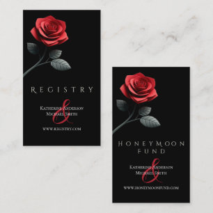 Modern Floral Wedding Black and White Business Card
