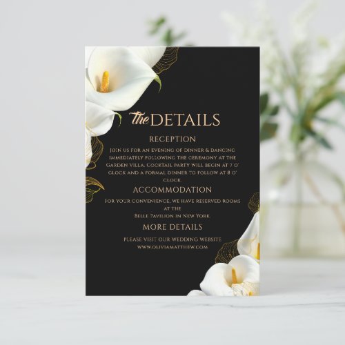 Modern Floral Wedding Details Enclosure Card