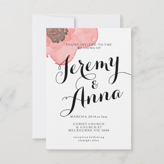 Modern floral Wedding Engagement Invitation (Front)