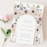 Modern Floral Wedding Foil Invitation<br><div class="desc">Chic, modern, and perfect for spring and summer weddings. This wedding invitation features stunning hand-painted boho chic watercolor florals in shades of cream, ivory, sage green, burgundy, and dusty blue with a real foil arch frame and bride and groom's names. The back includes a whimsical matching pattern. Find additional products...</div>